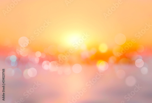 Sunset blurred background. Down texture.Orange violet bokeh.Abstract natural illustration.