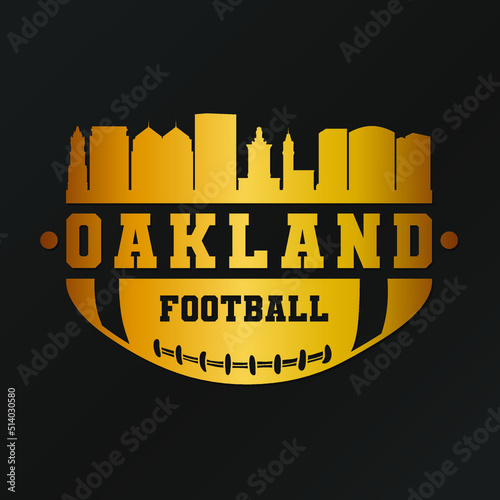 Oakland Park, FL, USA American Football Gold Skyline City Silhouette Vector. Golden Design Style Icon Symbols. Sport America Ball.