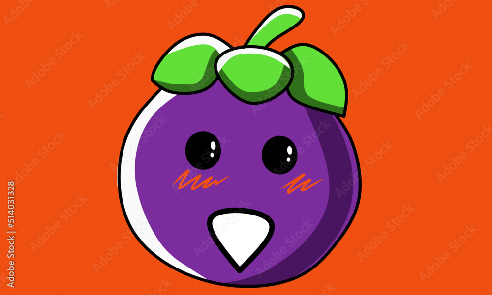 Obraz premium Mangosteen fruit with character shape