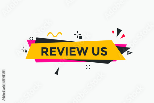 Review us User rating social banner promotion. Review Us text social media template