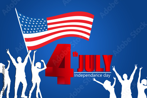 4 th of July Sale poster.USA independence day celebration USA 4th of July promotion advertising banner 
