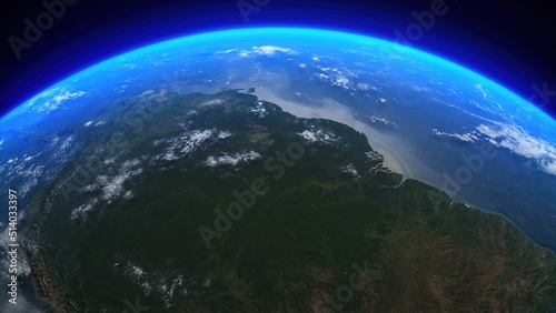 3D Rendering Earth From Space South America