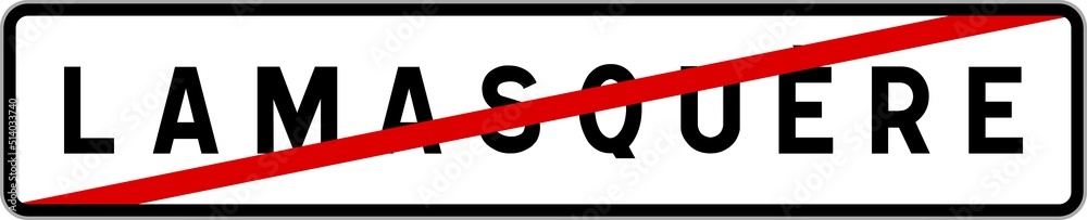 Panneau sortie ville agglomération Lamasquère / Town exit sign Lamasquère Panneau sortie ville agglomération Lamasquère / Town exit sign Lamasquère