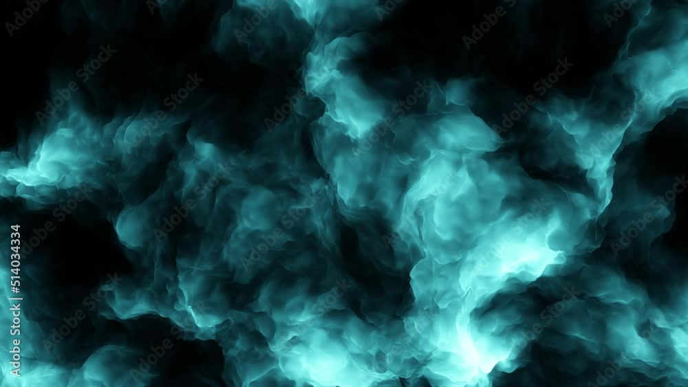 Flowing mystical and deep green cloud on dark space, abstract corporate, cosmos and futuristic style background