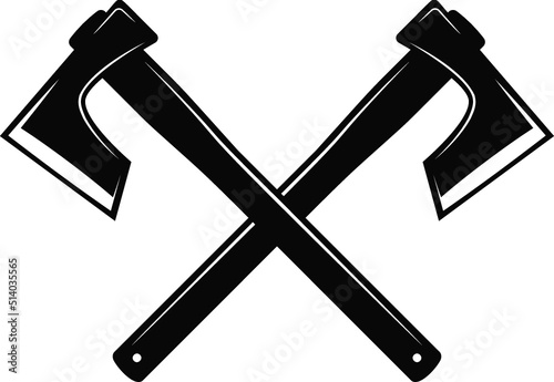 Crossed Viking axe, Crossed Bearded Axe in Vector