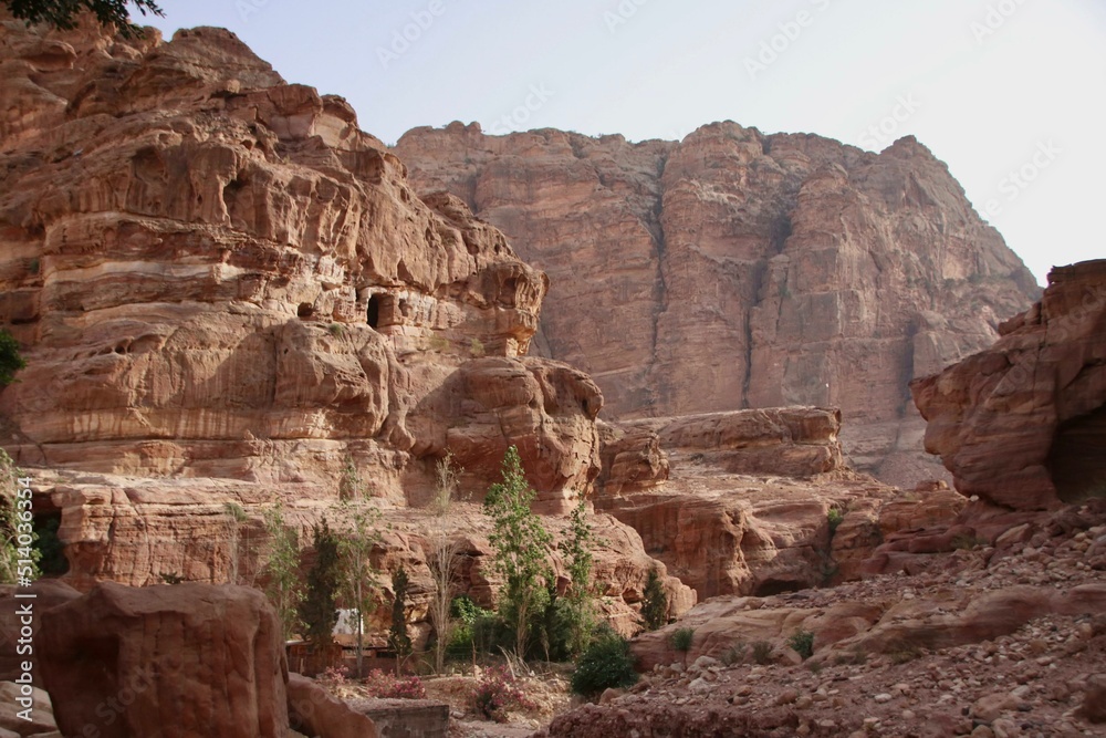 Landscape of Petra Valley in Jordan Desert 