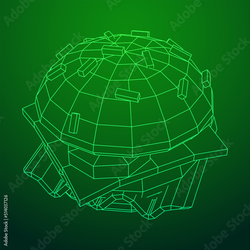 Hamburger or cheeseburger wireframe low poly mesh