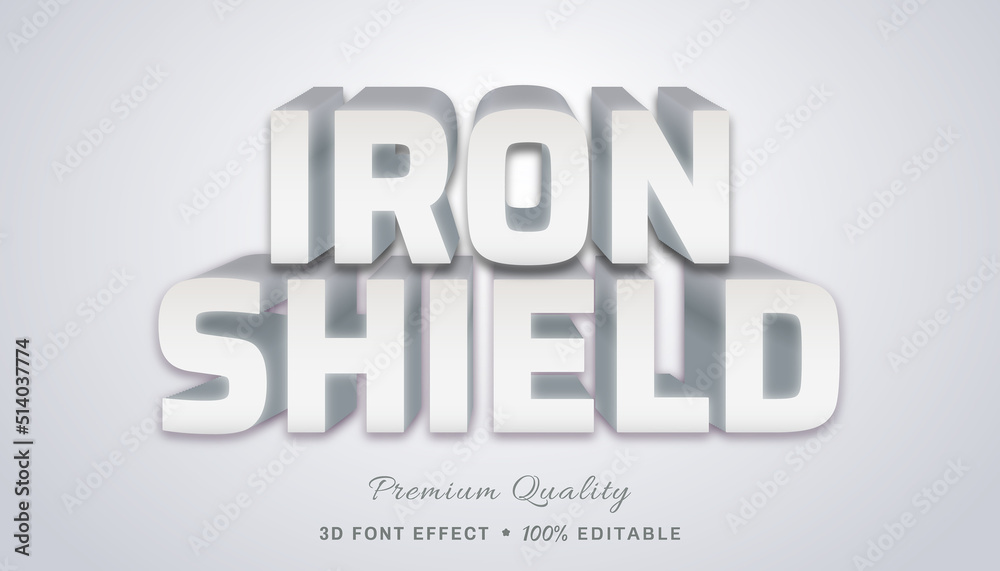 Iron shield 3d - editable text effect