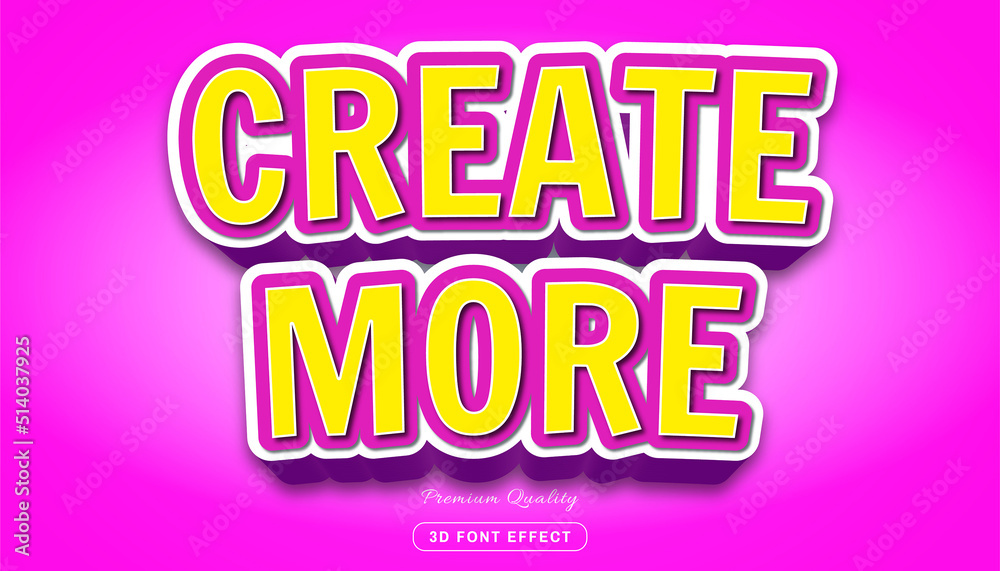 3d create more - editable text effect