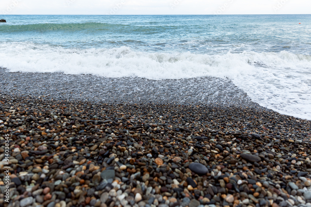 Seascape. Pebbles on the beach Seascape. Pebbles on the beach