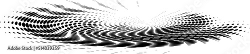 Twisted and relievo polka dot layered spiral. Halftone dotted line. Vector.