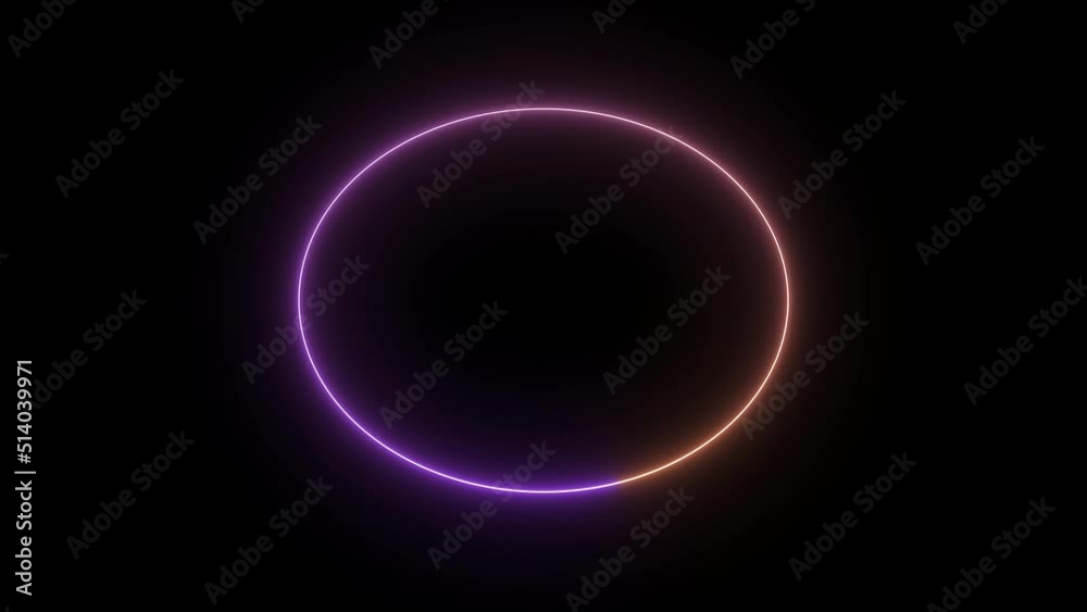 Pink and Bronze neon glow circle. Neon line frame or border overlay light effect. Abstract Neon line frame animation. Seamless loop. Pink and Bronze neon glow circle. Neon line frame or border overlay light effect. Abstract Neon line frame animation. Seamless loop.
