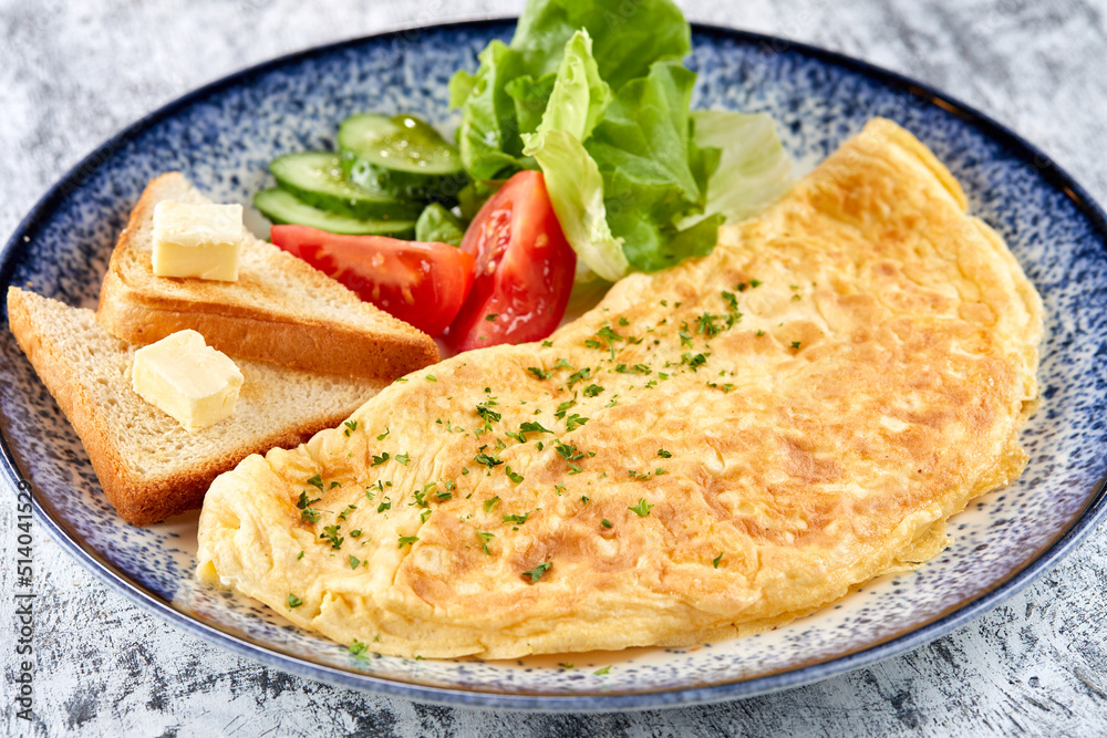 omelet with fresh vegetables and toasts omelet with fresh vegetables and toasts