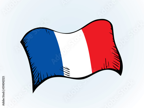 Flag of France. Vector drawing sign