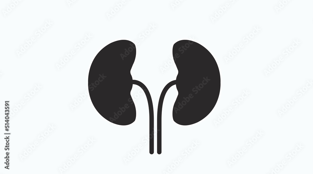Kidney icon. Vector isolated editable black and white illustration Kidney icon. Vector isolated editable black and white illustration