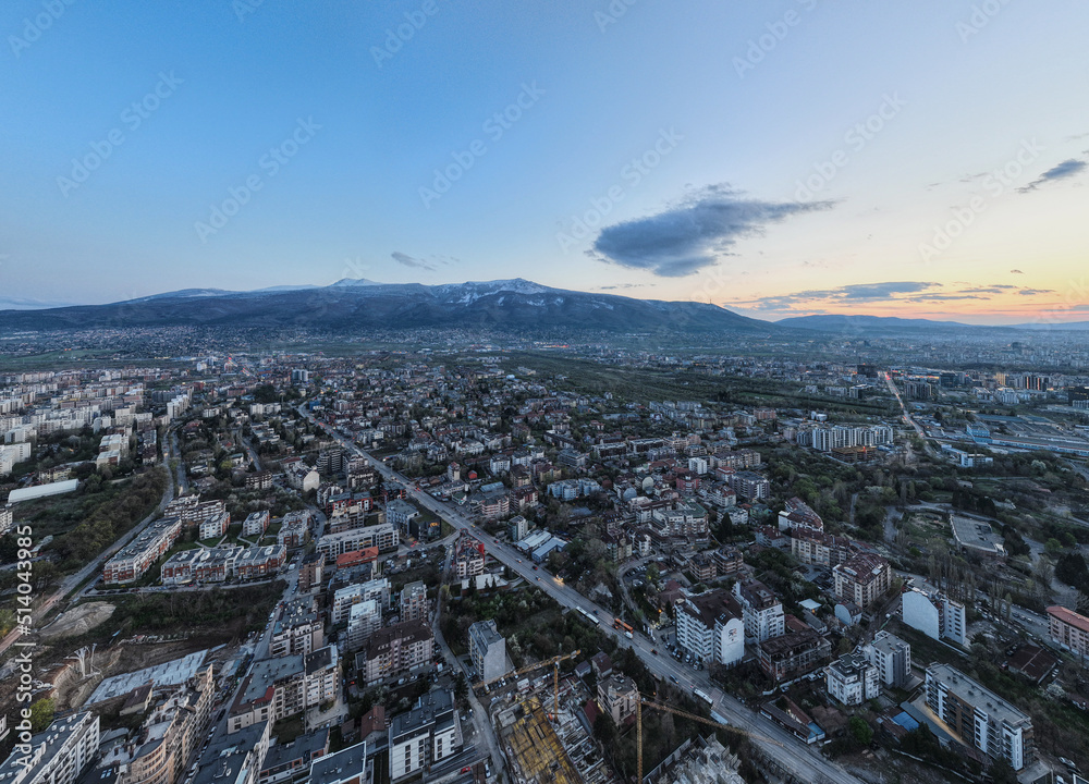Aerial view of the city. Simeonovsko - Sofia