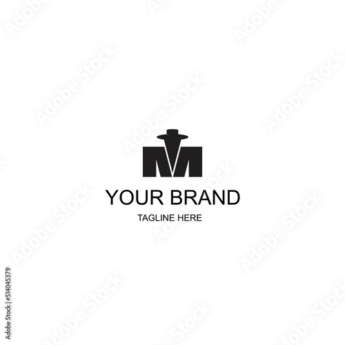 M logo with illustration and hats