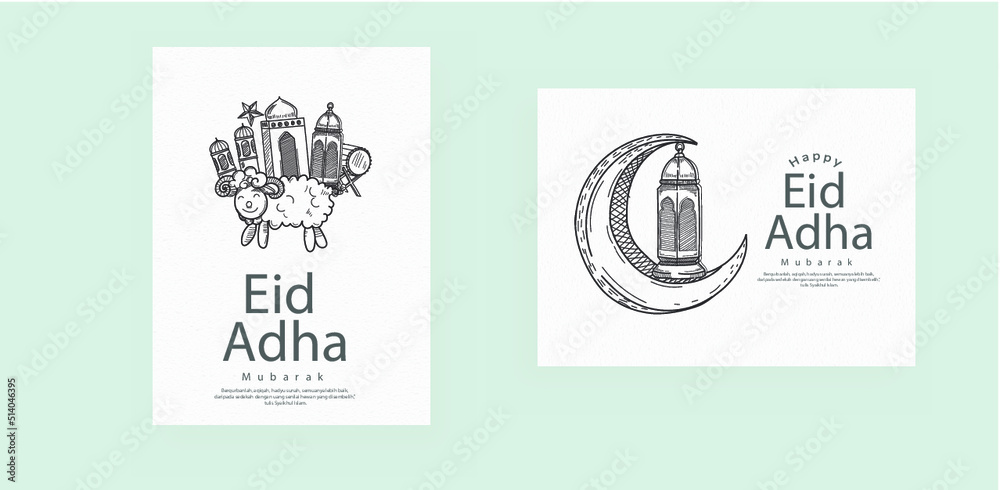 Eid al-Adha vector goat line art layout design template portrait & landscape Eid al-Adha vector goat line art layout design template portrait & landscape