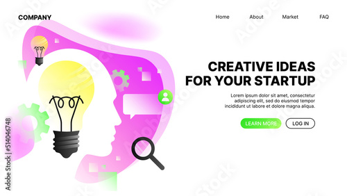Online Tools for Startups. Landing WebPage Template. Vector illustration