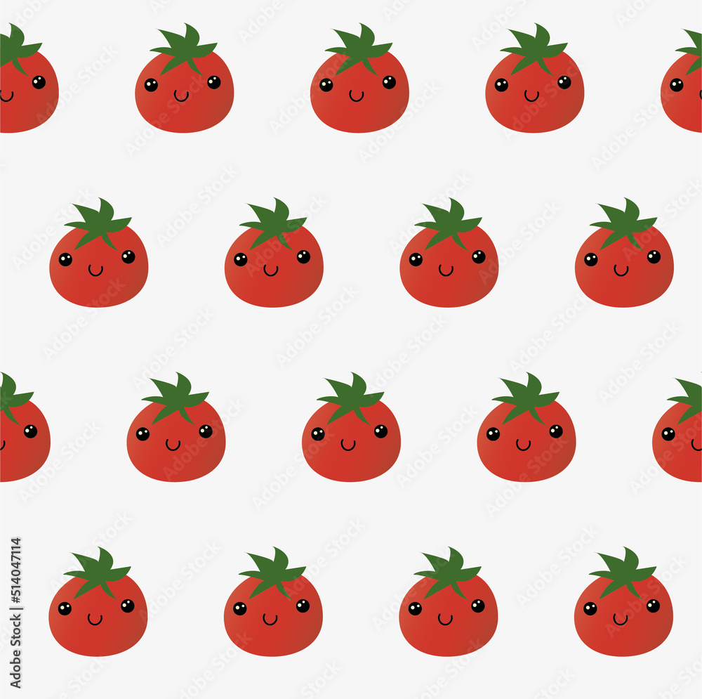 print with tomatoes. juicy and fresh summer illustration