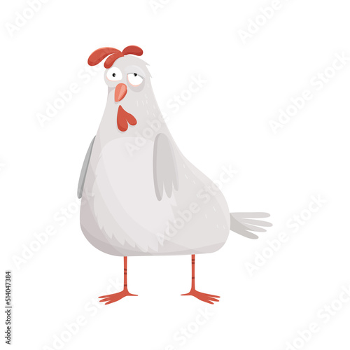 Funny illustrations of chicken. Comic bird.