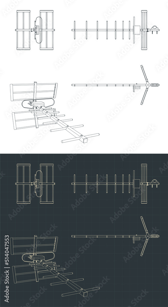 Fototapeta premium TV antenna blueprints