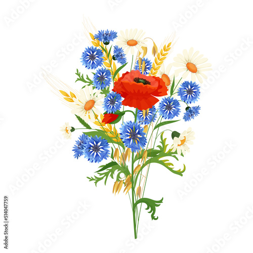 Realistic flower bouquet.