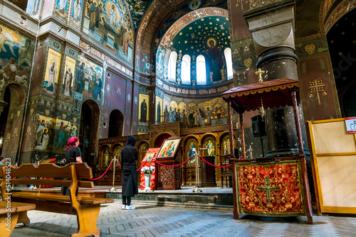 Papier peint Interior of the Saint Panteleimon Cathedral of the New Athos monastery