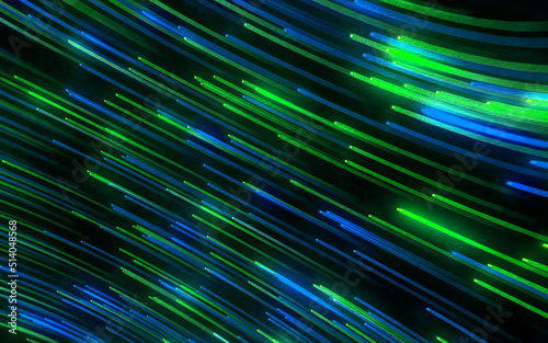 Abstract background with the movement of luminous particles. Digital technology connection concept.