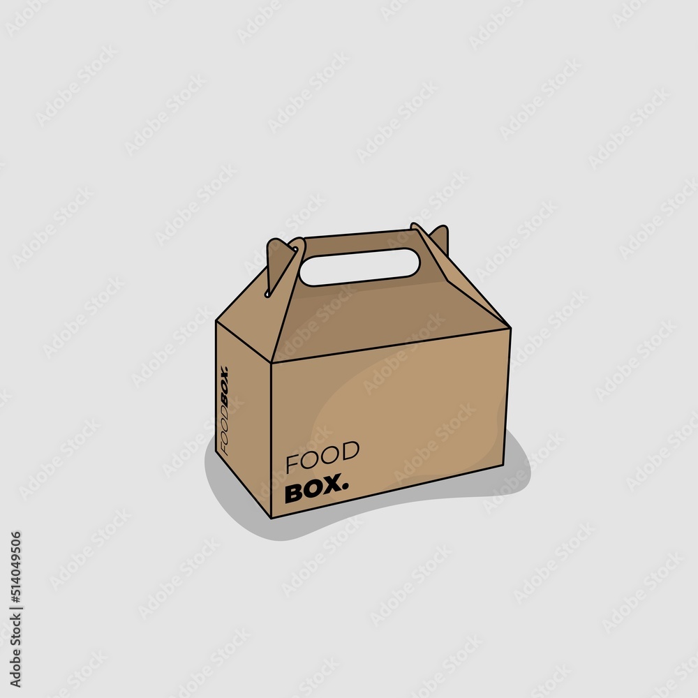 Cardboard box template with old cardboard design for food or drink ...