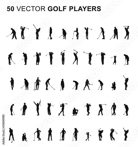 50 Golf players - Vector