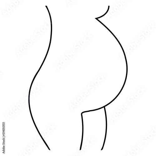 Pregnant Woman Body. Female Figure. Beauty Fashion Female Naked Body. Vector Minimalist Design.