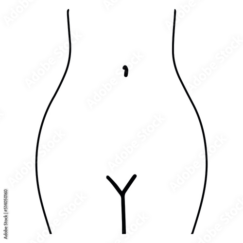 Woman Body. Female Figure. Beauty Fashion Female Naked Body. Vector Minimalist Design.