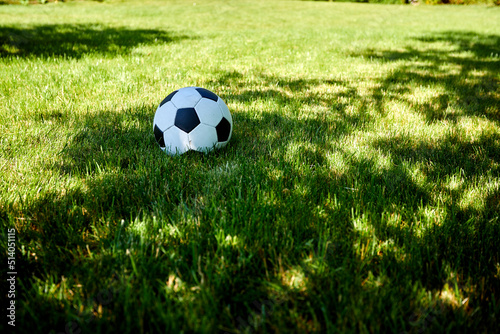 soccer ball on the green field