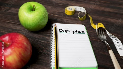 Weight loss and diet concept. healthy lifestyle and diet concept. diet plan and two juicy apples as a symbol of healthy food. eat healthy.nutritionist	