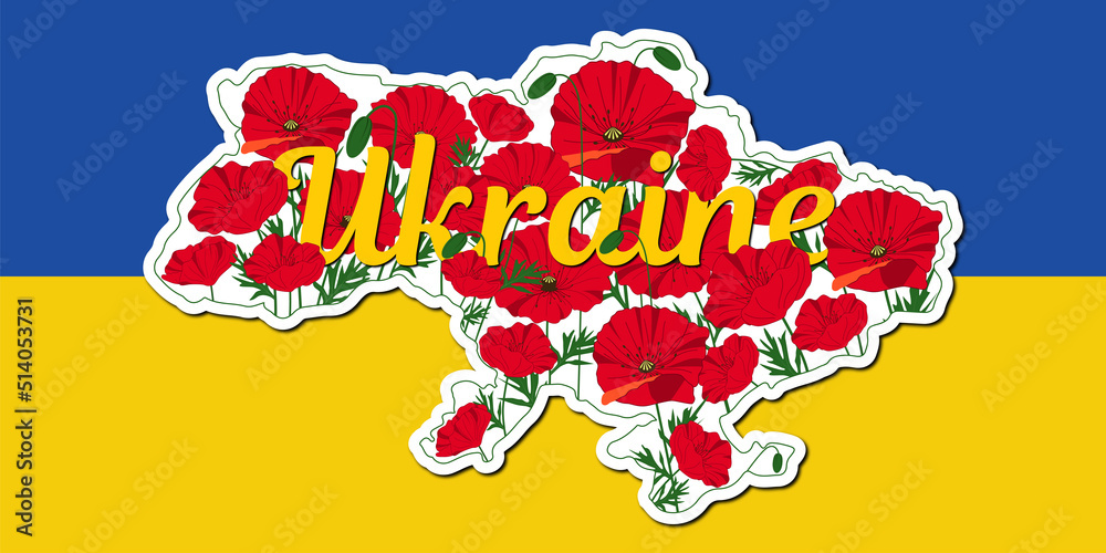 Map Ukraine poppies. Map Ukraine poppies.
