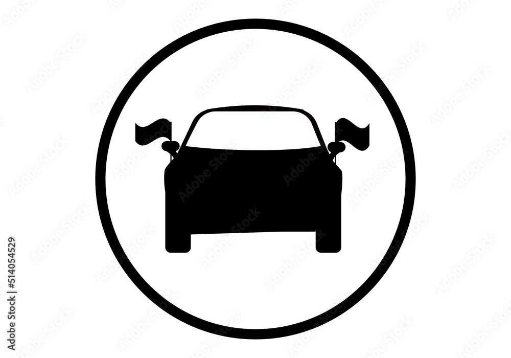 Símbolo o icono de coche oficial 