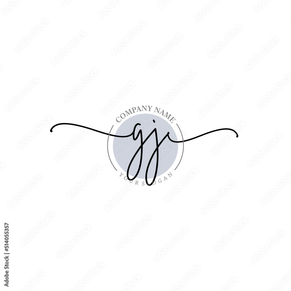 Fototapeta premium GJ signature logo template vector 