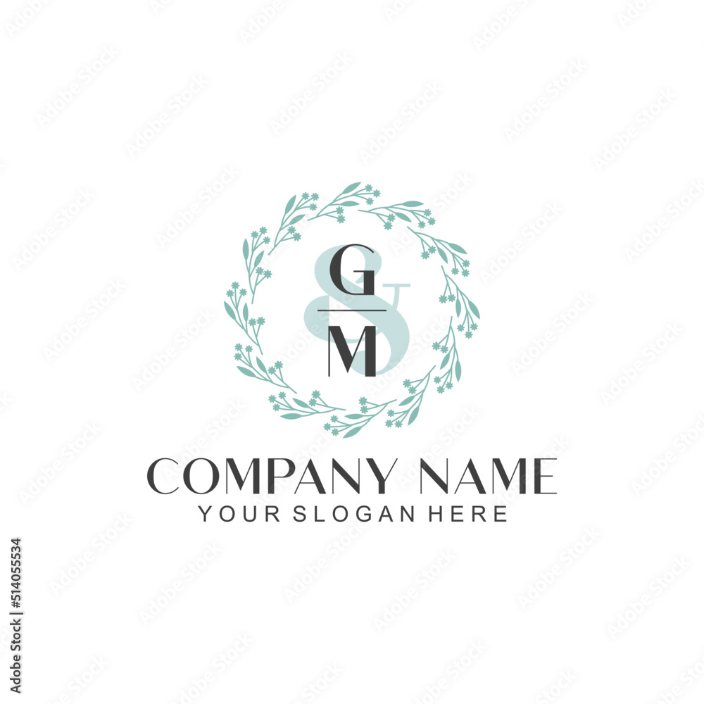GM Beauty vector initial logo