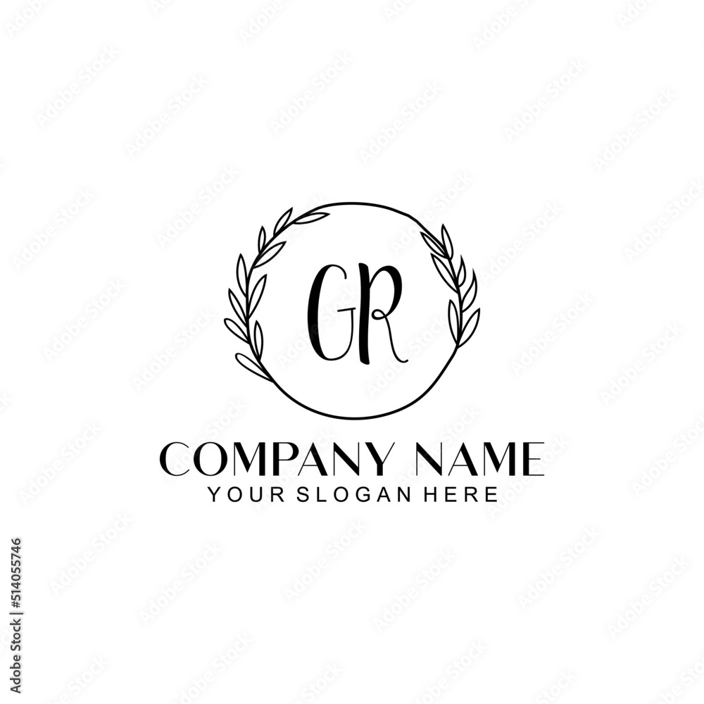Obraz premium GR Beauty vector initial logo