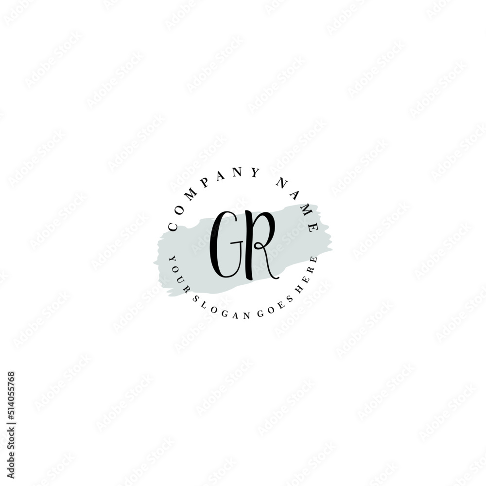 GR Beauty vector initial logo GR Beauty vector initial logo