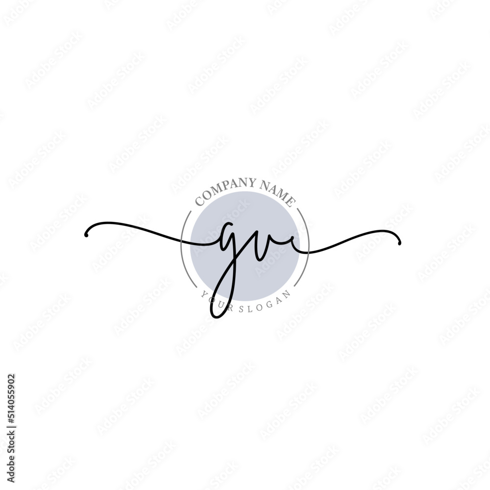 GV signature logo template vector GV signature logo template vector