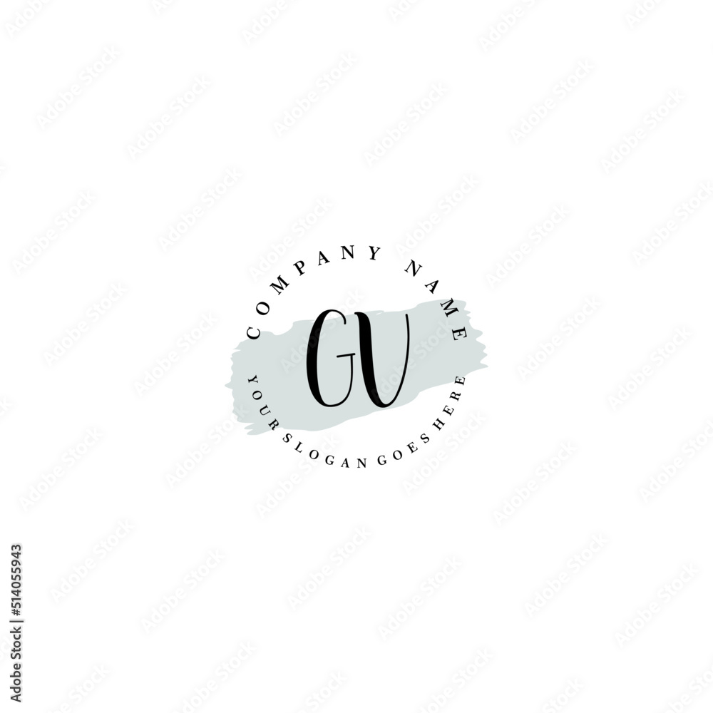 GV Beauty vector initial logo
