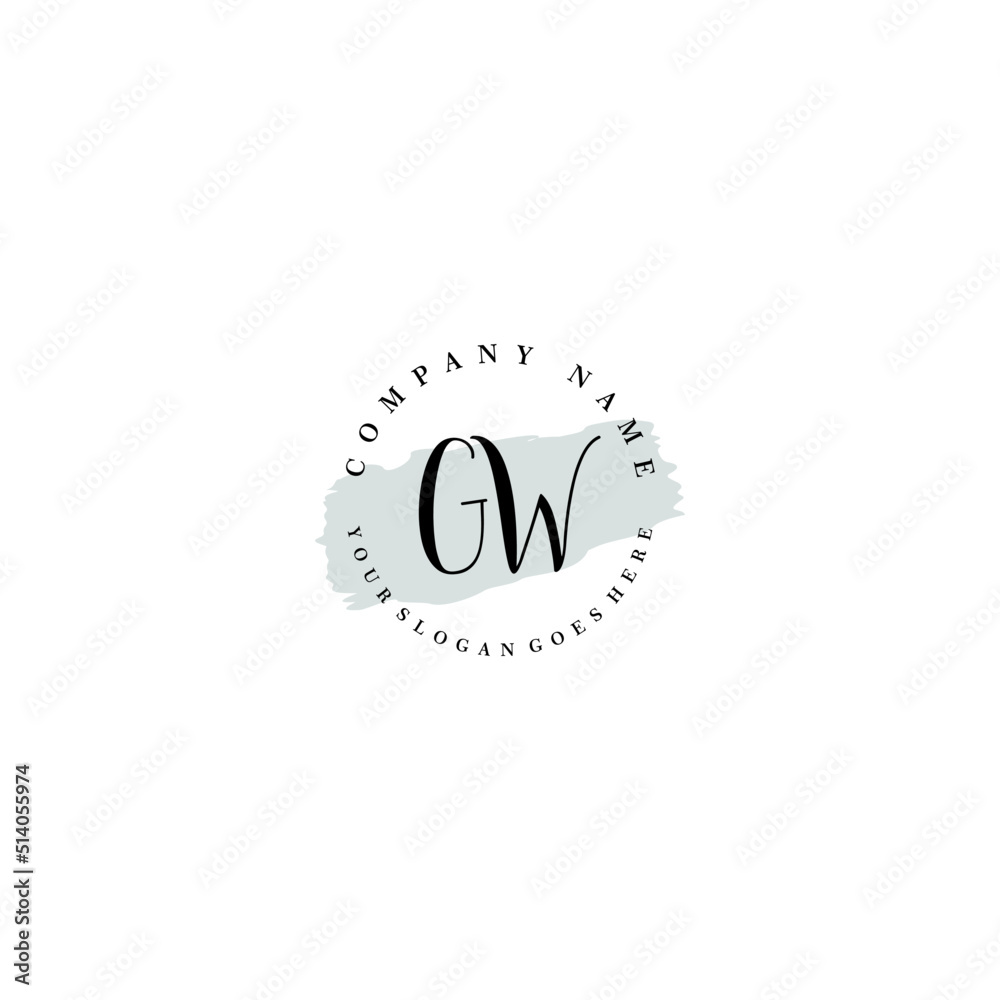 GW Beauty vector initial logo GW Beauty vector initial logo