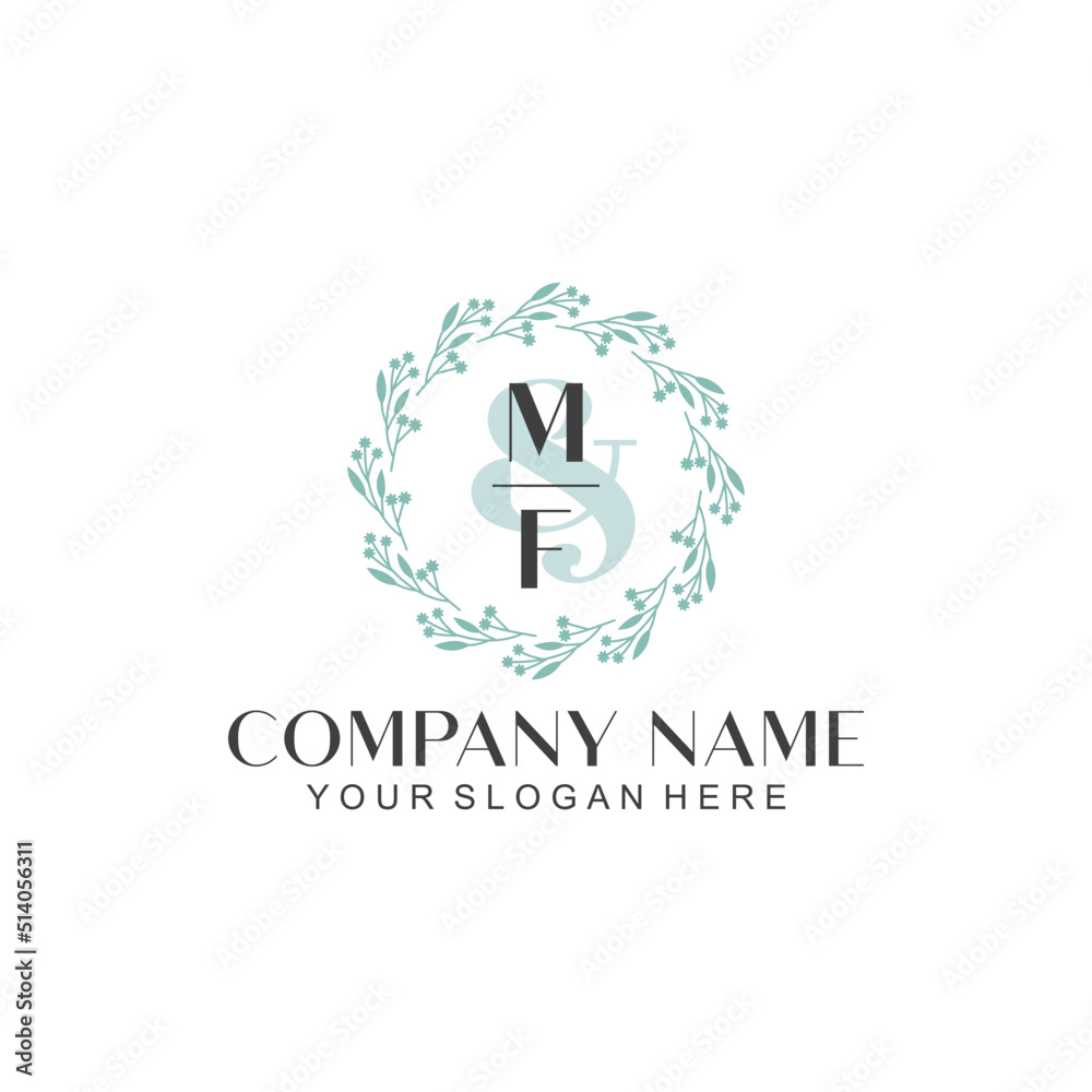 MF Beauty vector initial logo MF Beauty vector initial logo