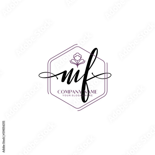 MF signature logo template vector © Rensi