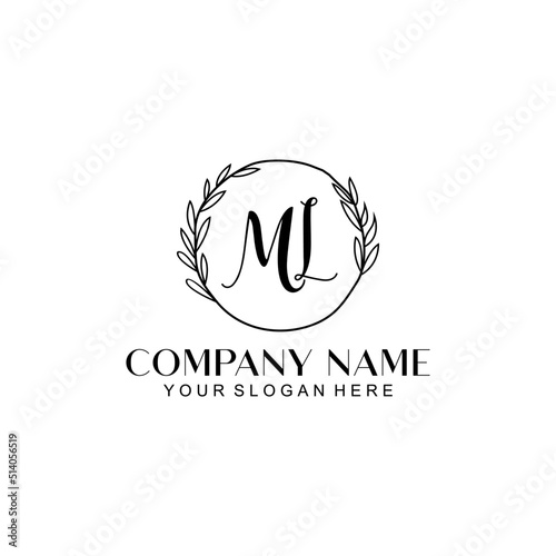 ML Beauty vector initial logo