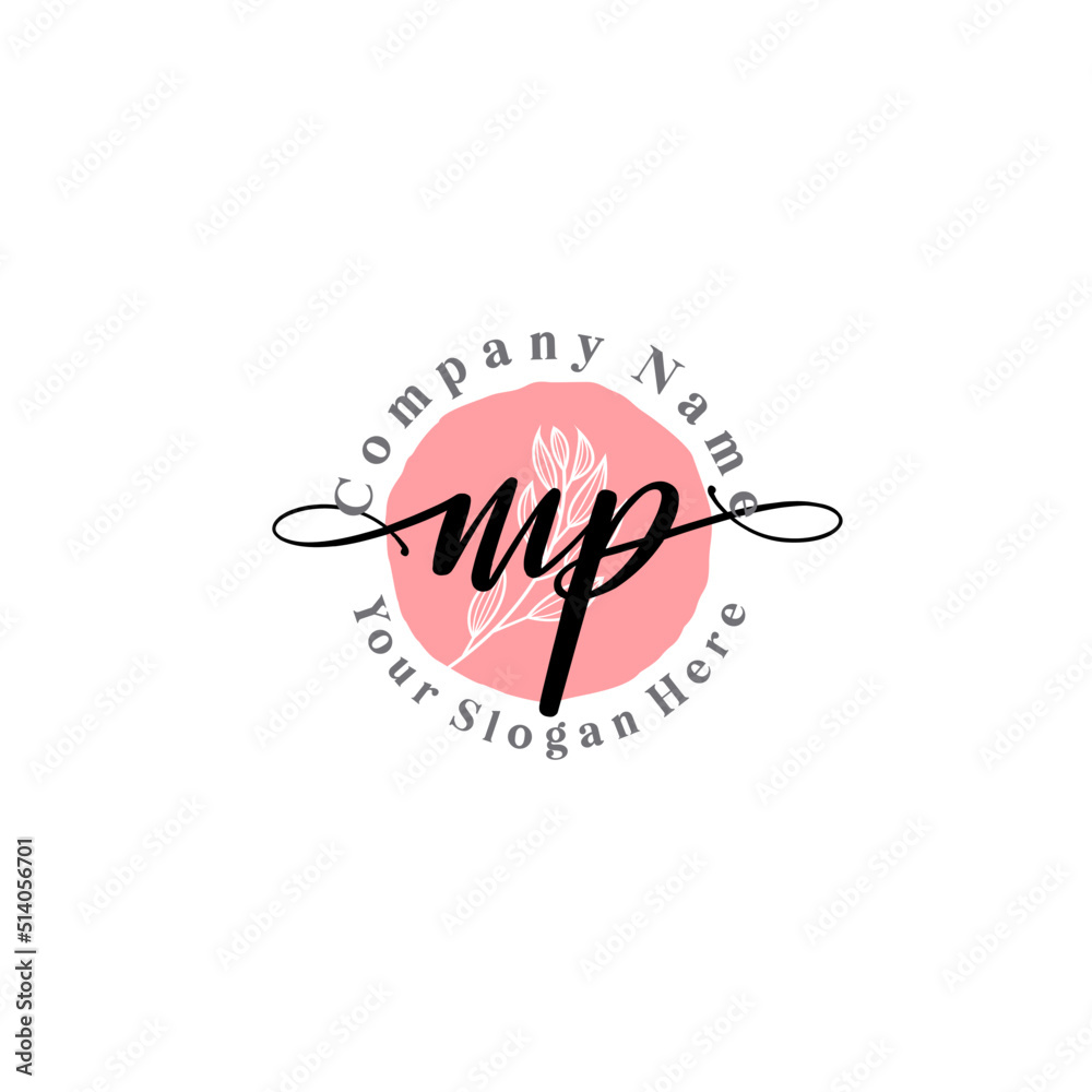 MP signature logo template vector MP signature logo template vector