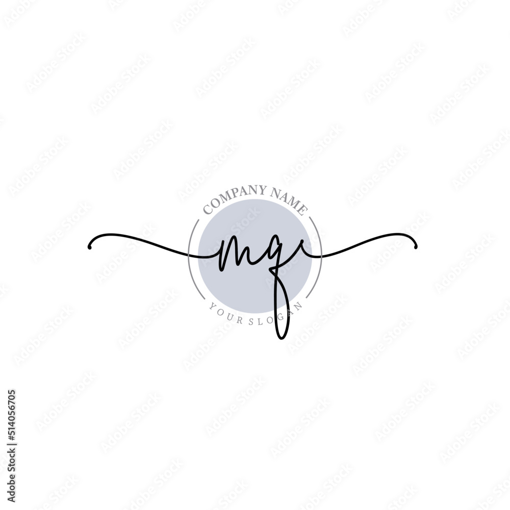 Obraz premium MQ signature logo template vector