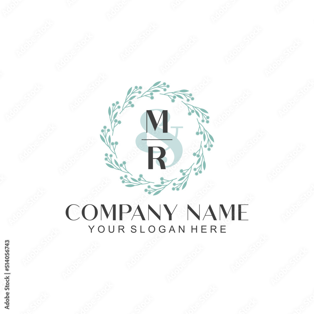 MR Beauty vector initial logo MR Beauty vector initial logo